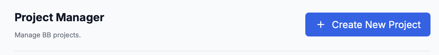 Create New Project Button